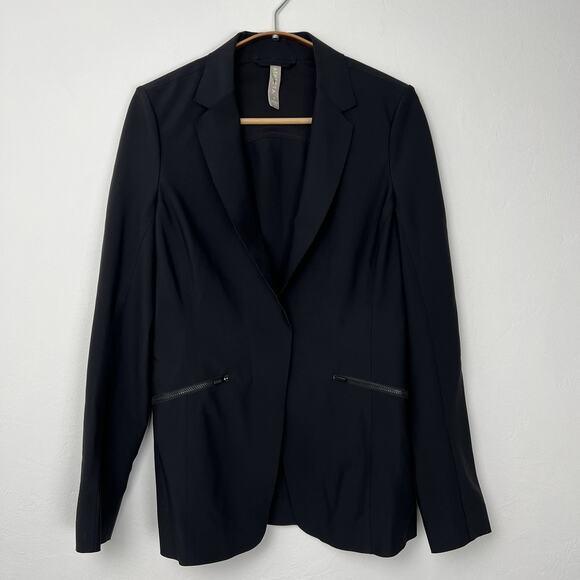 Athleta Women’s Size 2 Interstellar Blazer In Black Collar Pockets Vented Office - Picture 1 of 15